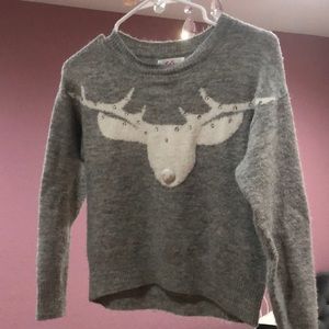 Gray winter reindeer shirt long sleeve